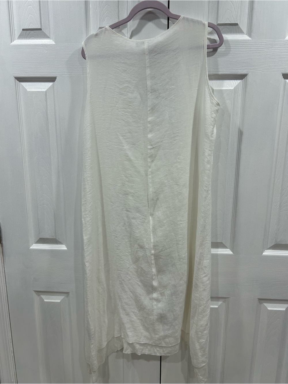 Linen Sleeveless Cream Maxi Dress with Yellow Floral Motif - Picture 4 of 4